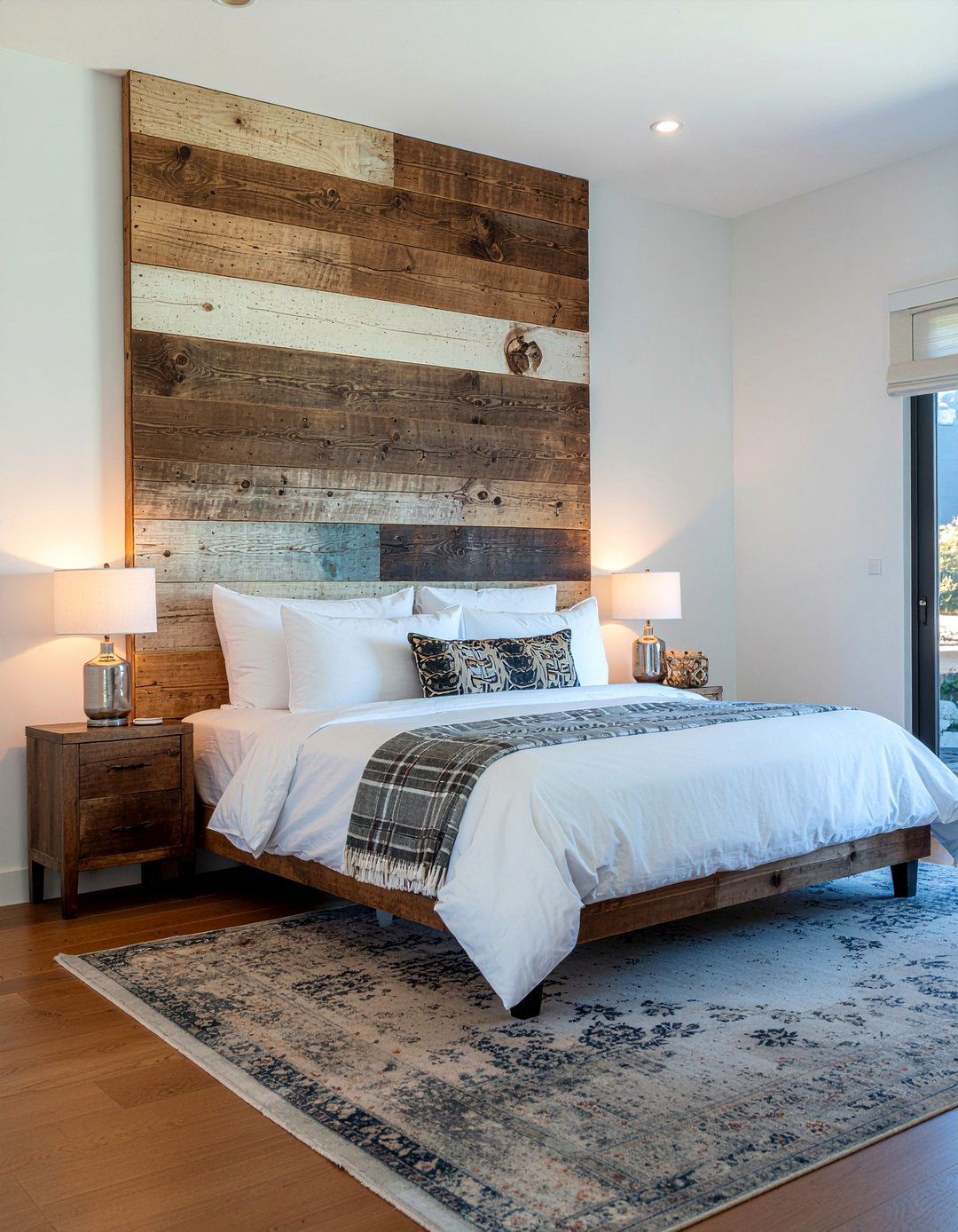 Reclaimed wood headboard - 30 earthy bedroom ideas