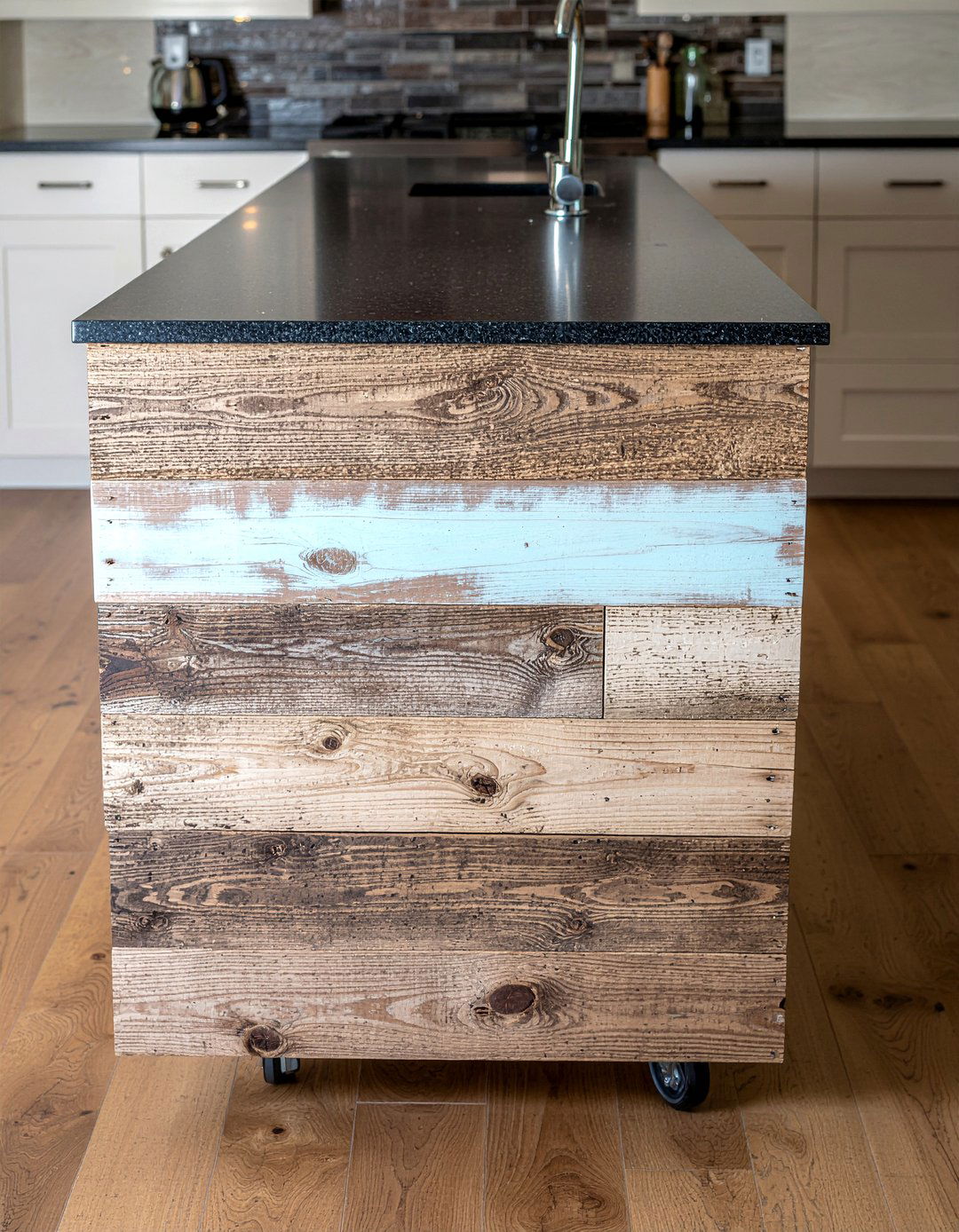 Reclaimed wood island base - 30 reclaimed wood kitchen ideas