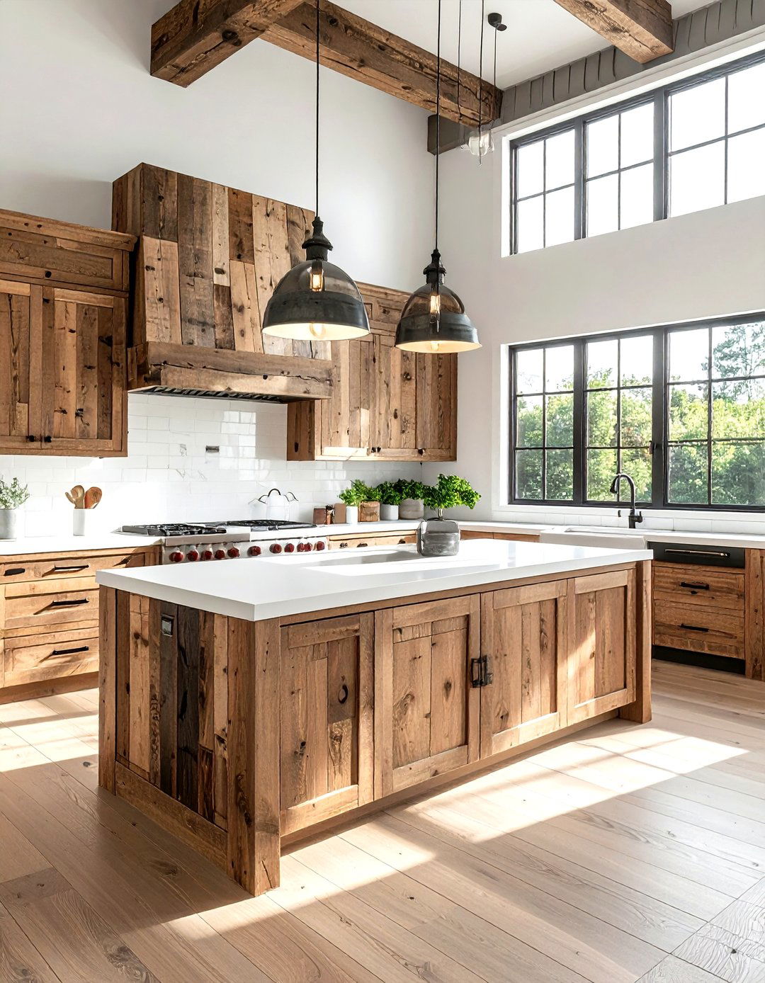 Reclaimed wood kitchen cabinets - 30 natural wood kitchen cabinet ideas