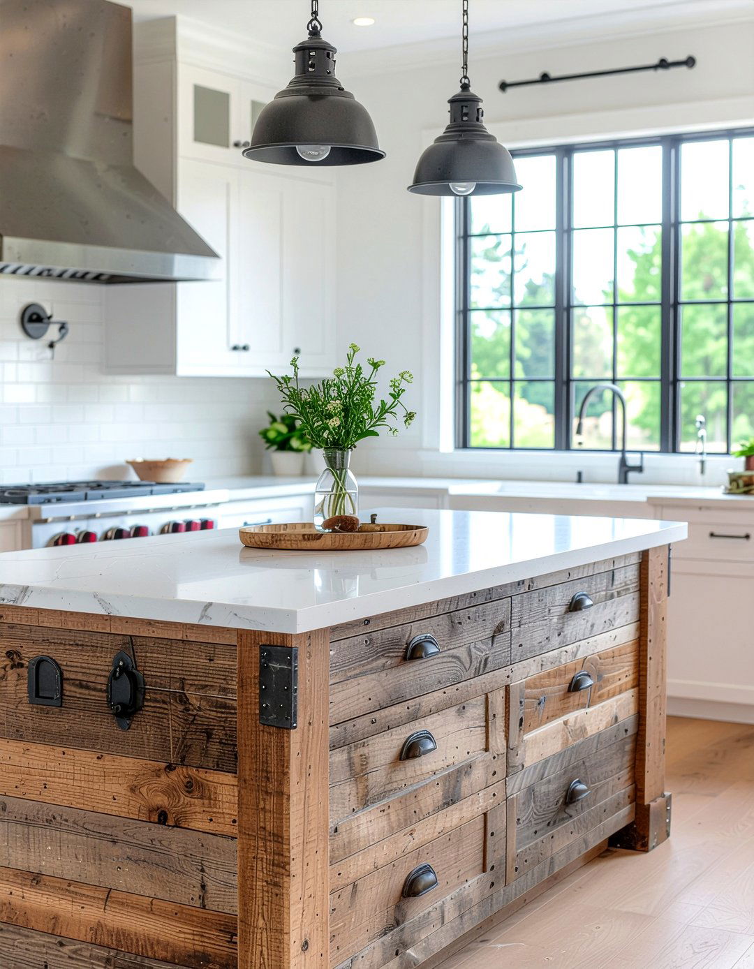 Reclaimed wood kitchen island - 30 reclaimed wood kitchen ideas