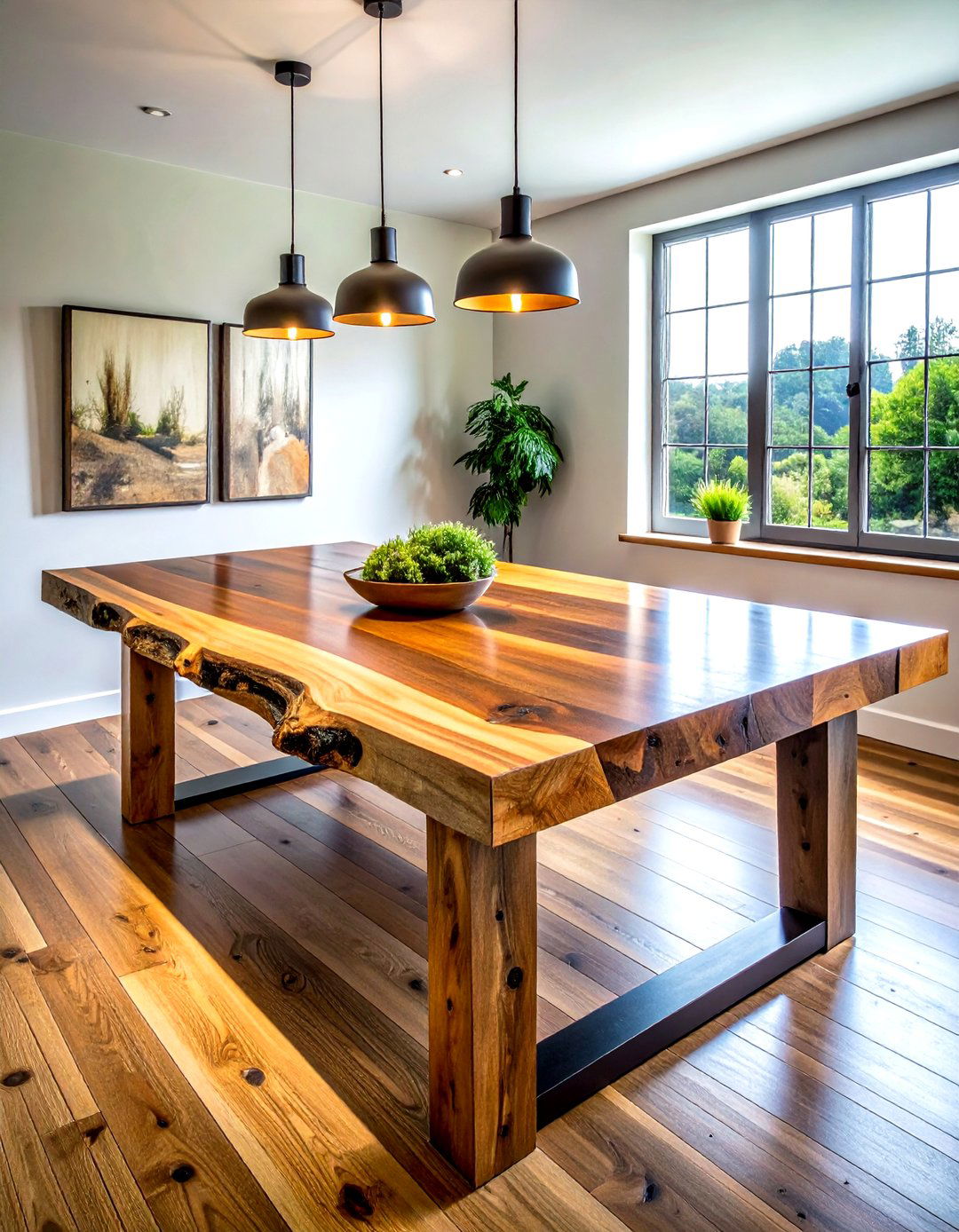 Reclaimed wood live edge table - 30 live edge dining table ideas