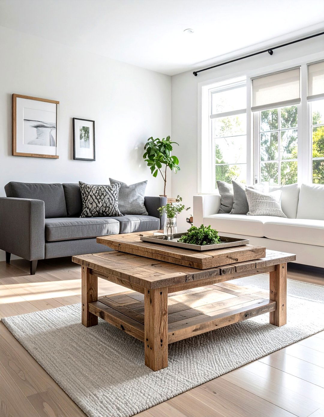 Reclaimed wood nesting tables - 30 living room reclaimed wood furniture ideas