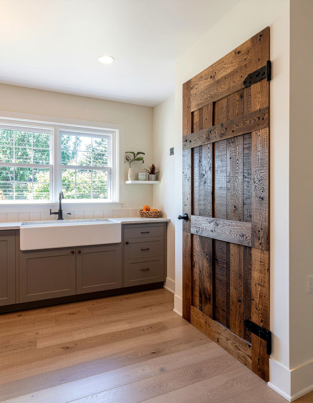 Reclaimed wood pantry door - 30 reclaimed wood kitchen ideas