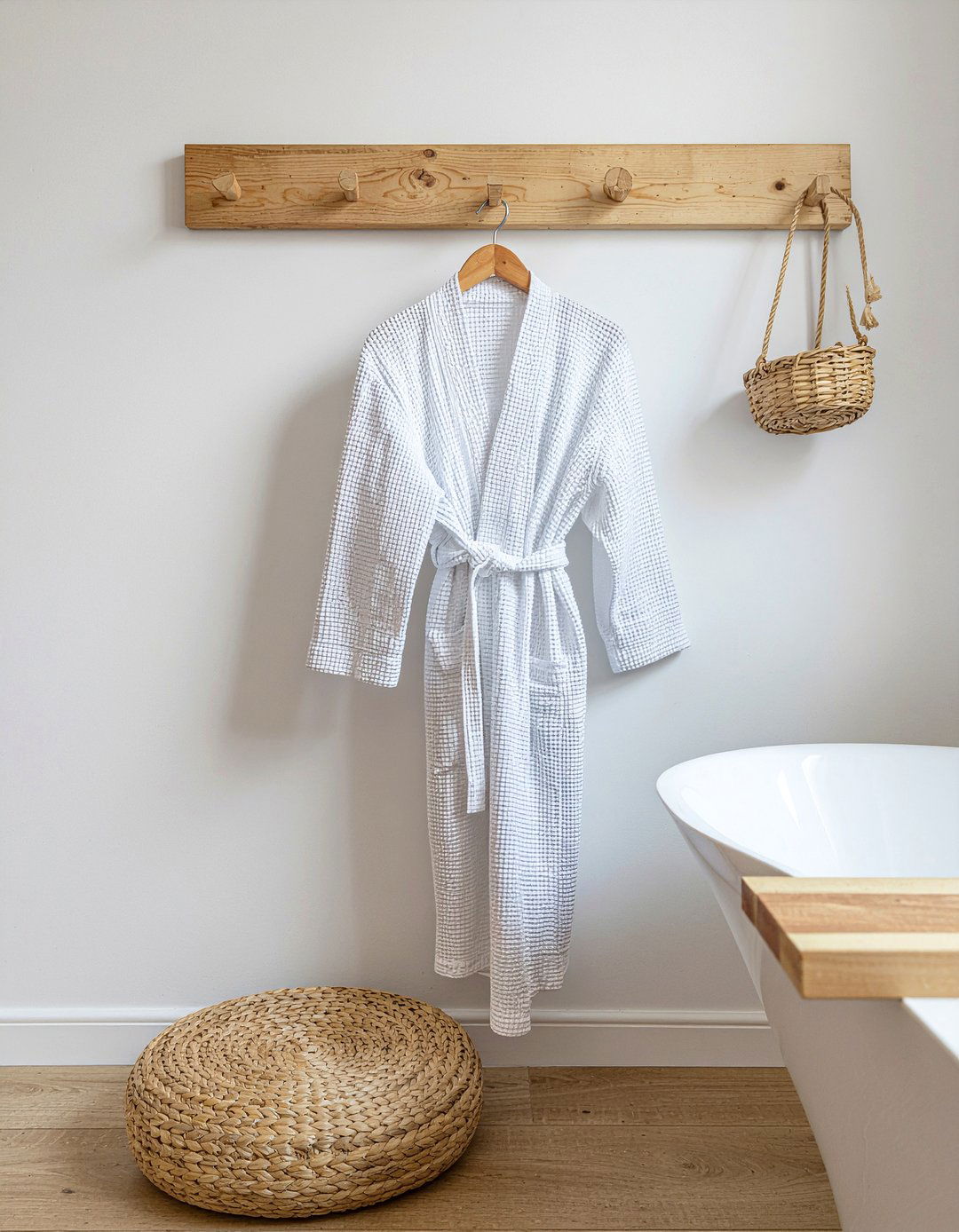 Reclaimed wood peg rail - 30 reclaimed wood bathroom ideas