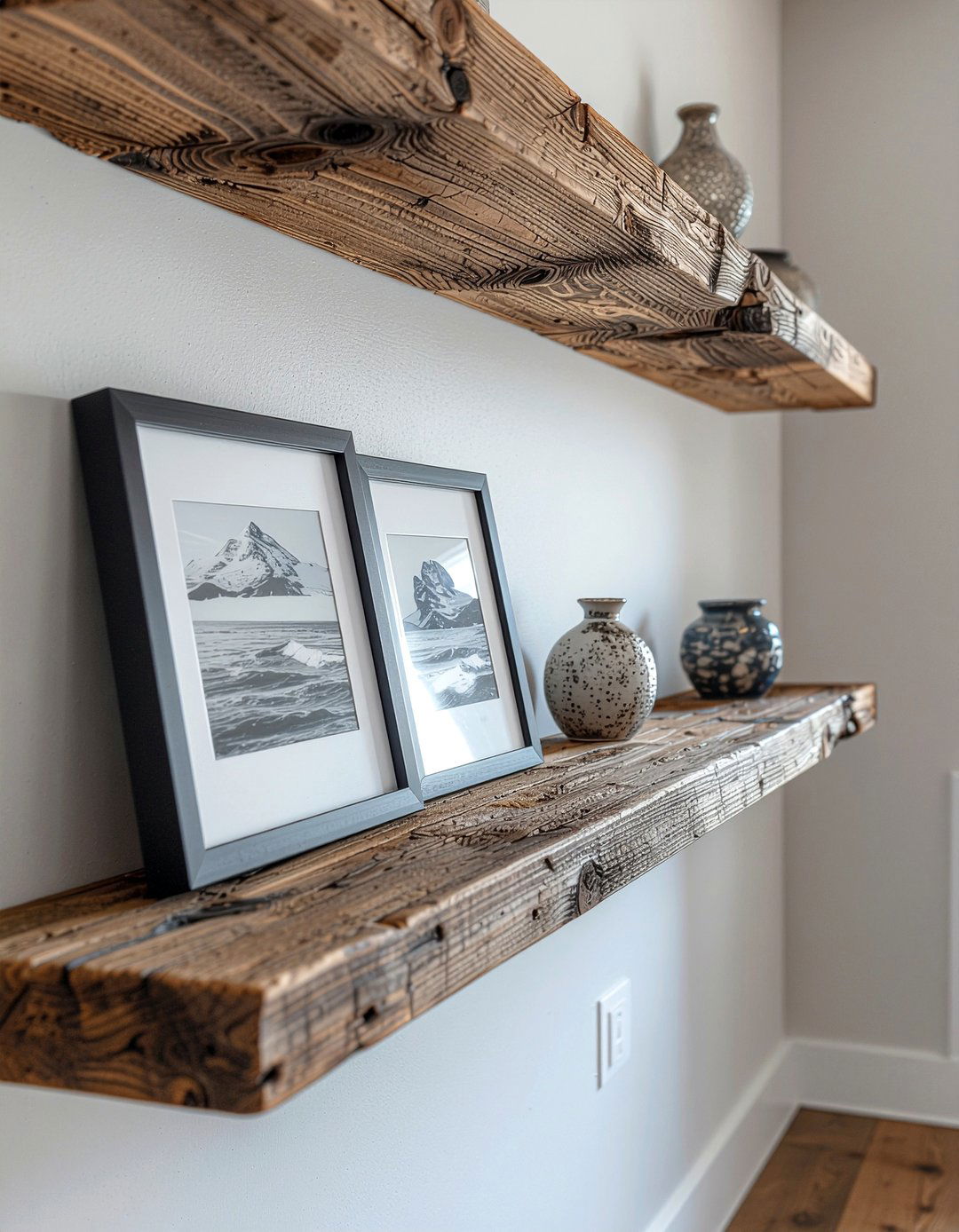 Reclaimed wood picture ledge - 30 reclaimed wood kitchen ideas