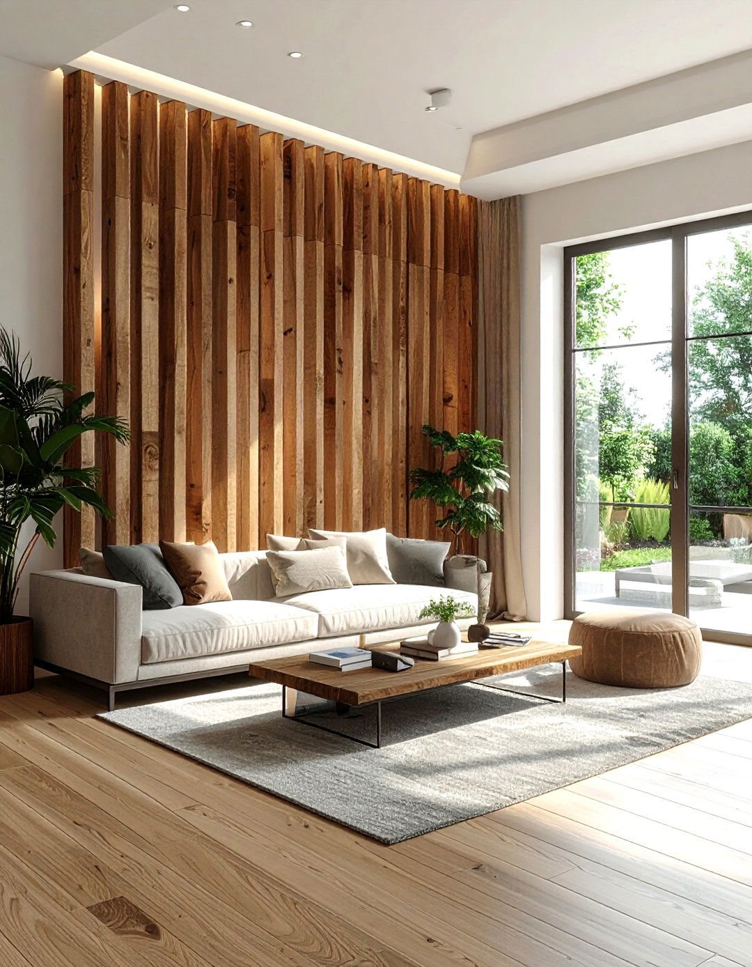 Reclaimed wood room divider - 30 living room reclaimed wood furniture ideas