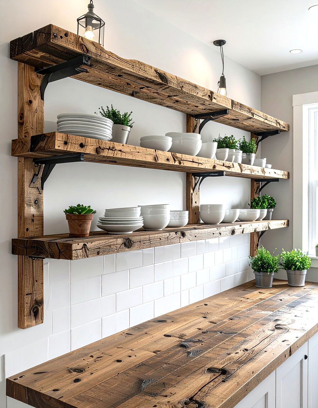Reclaimed wood shelves - 30 wood decor ideas