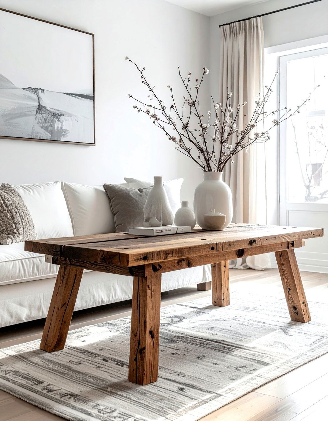 Reclaimed wood sofa table - 30 living room reclaimed wood furniture ideas