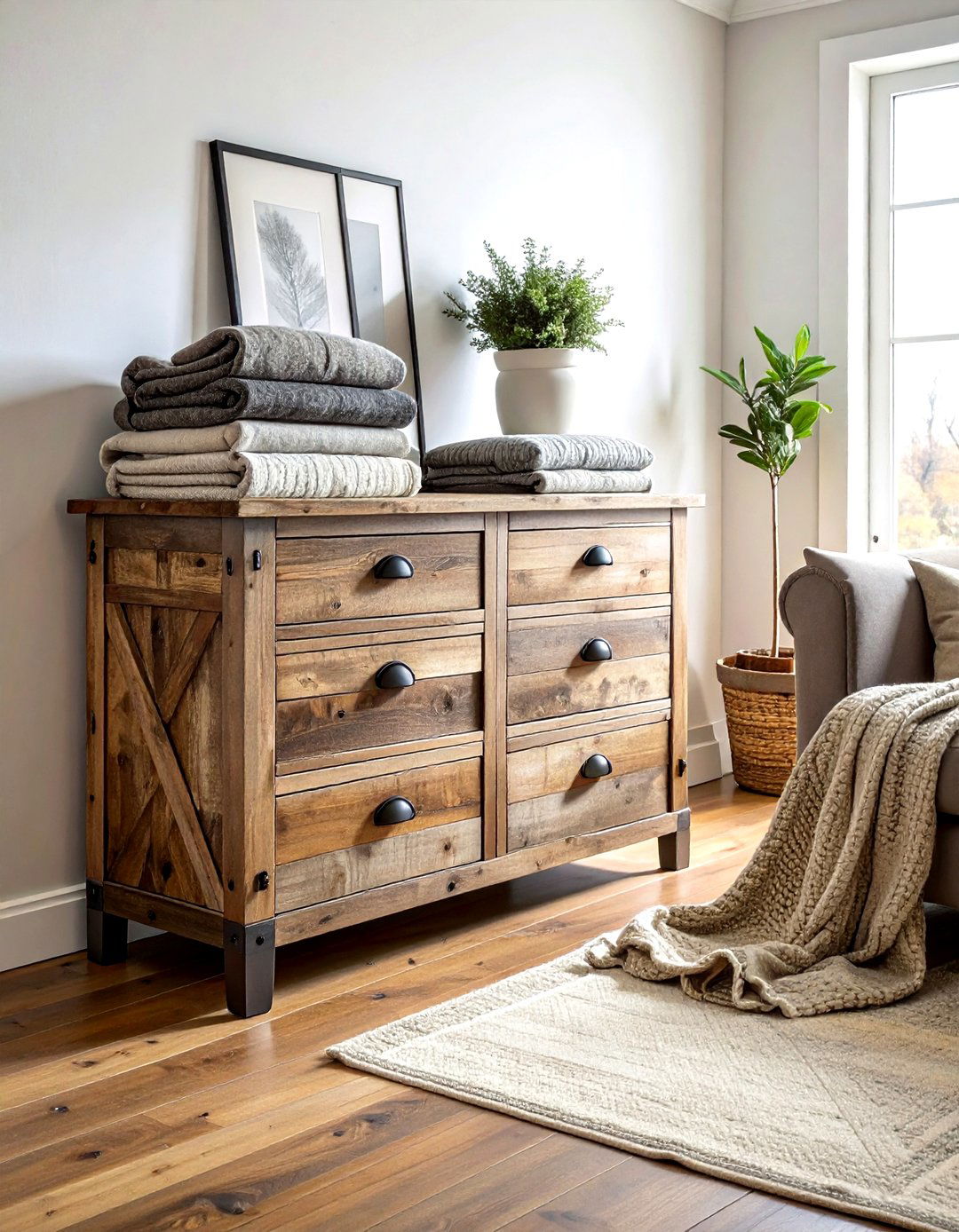 Reclaimed wood storage cabinet - 30 living room reclaimed wood furniture ideas