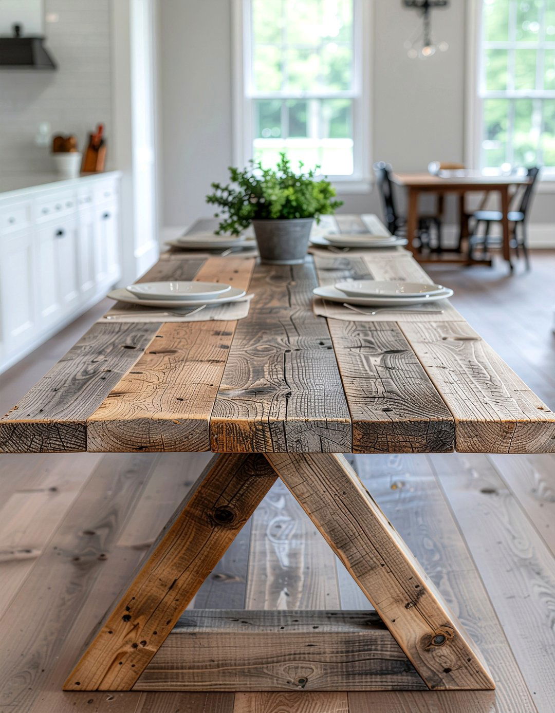 Reclaimed wood table - 30 DIY dining table ideas
