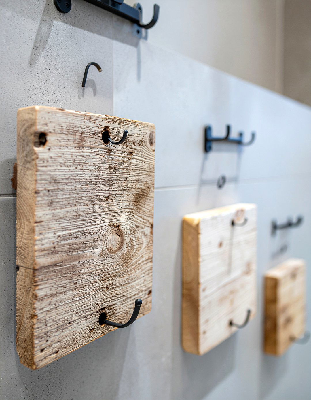 Reclaimed wood towel hooks - 30 reclaimed wood bathroom ideas