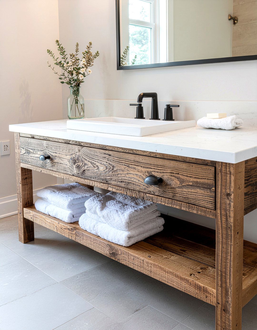 Reclaimed wood vanity - 30 reclaimed wood bathroom ideas