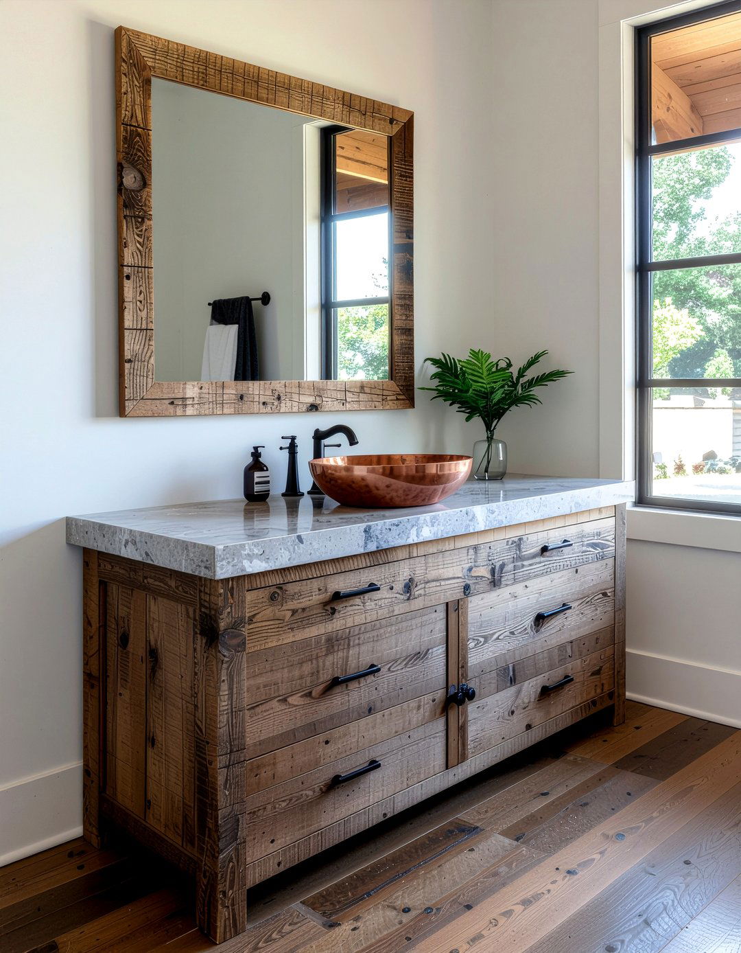 Reclaimed wood vanity - 30 bathroom handmade ideas