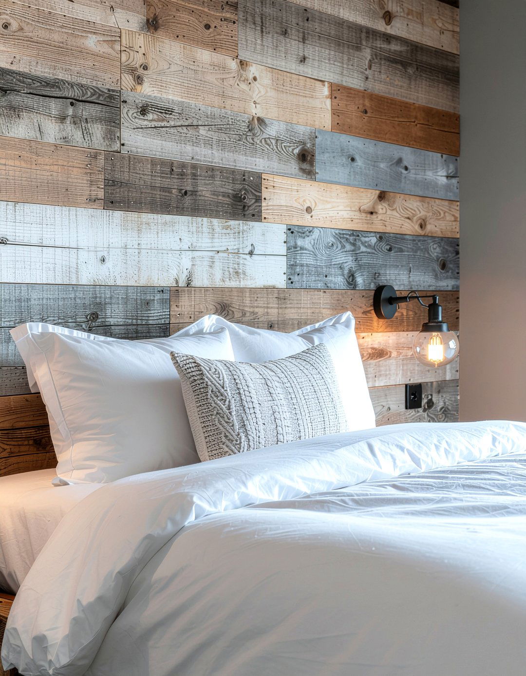 Reclaimed wood wall - 30 rock and roll bedroom ideas