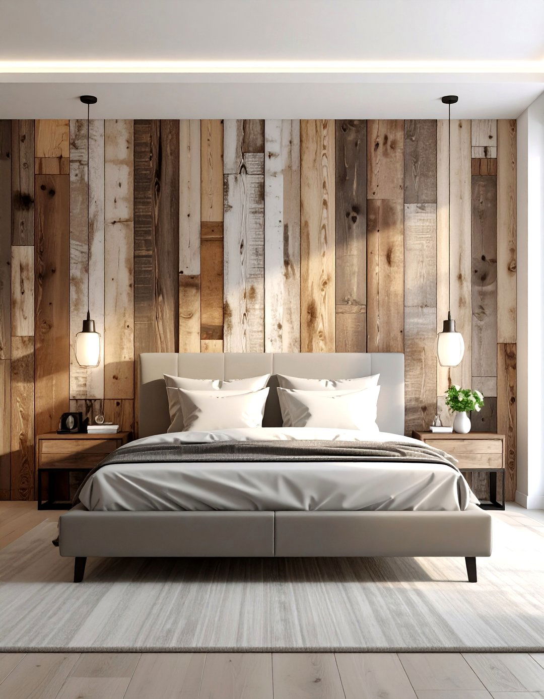 Reclaimed wood wall - 30 lake house decor ideas