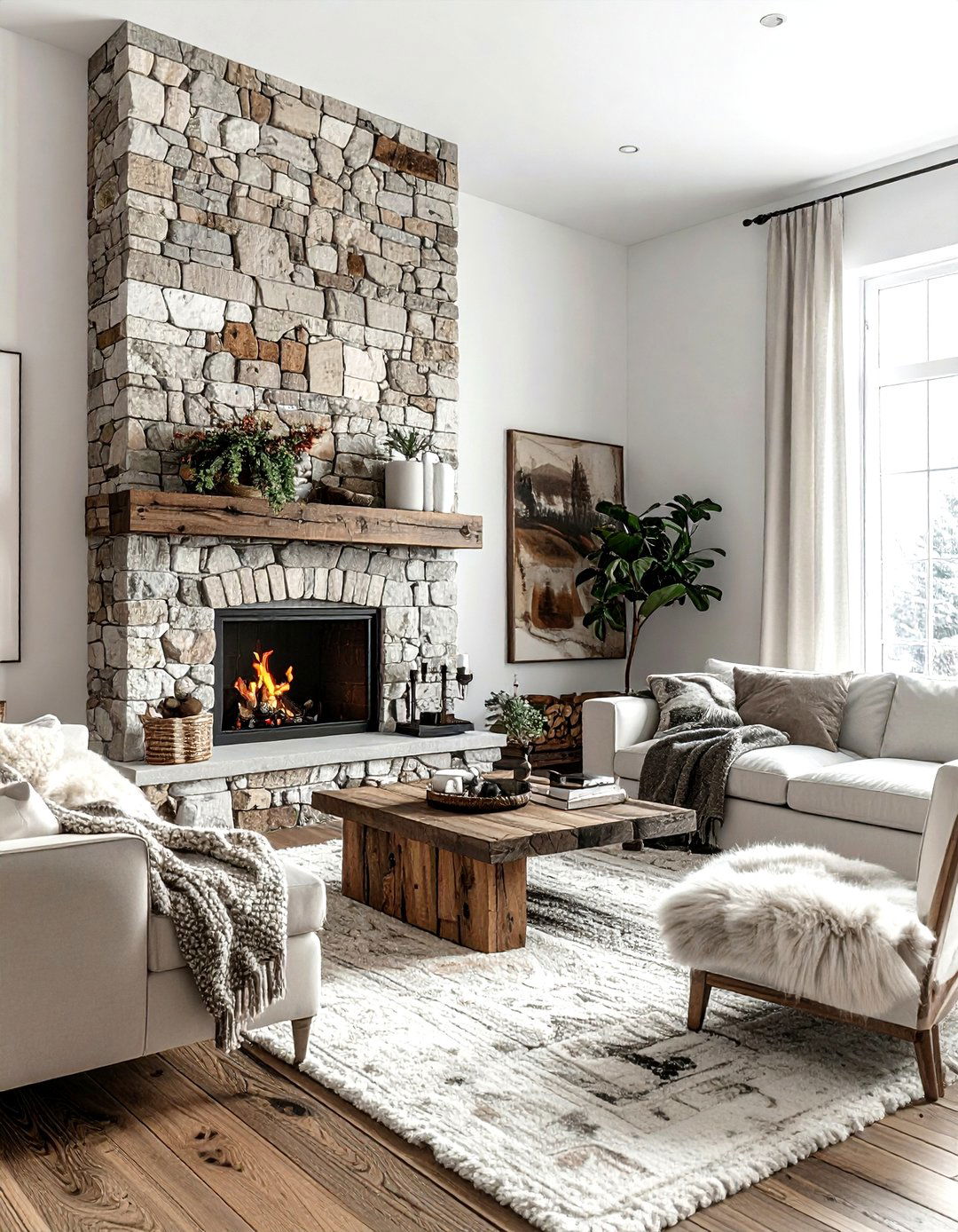 Reclaimed wood wall - 30 living room paneled walls ideas