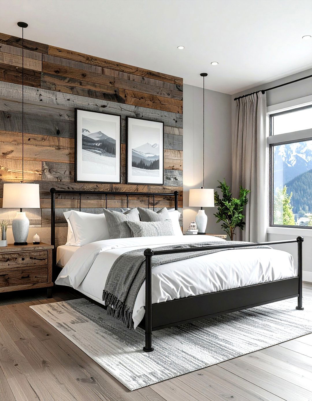 Reclaimed wood wall - 30 mountain decor ideas