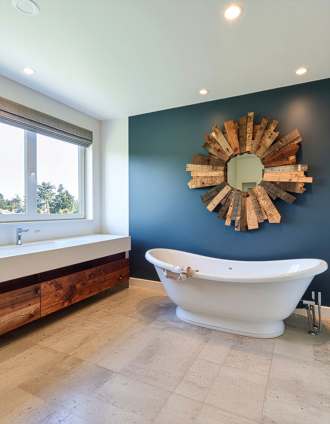 Reclaimed wood wall art - 30 reclaimed wood bathroom ideas