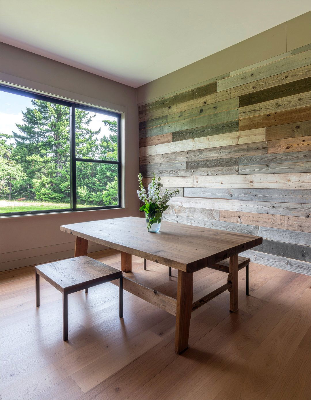 Reclaimed wood wall paneling - 30 cabin dining room ideas