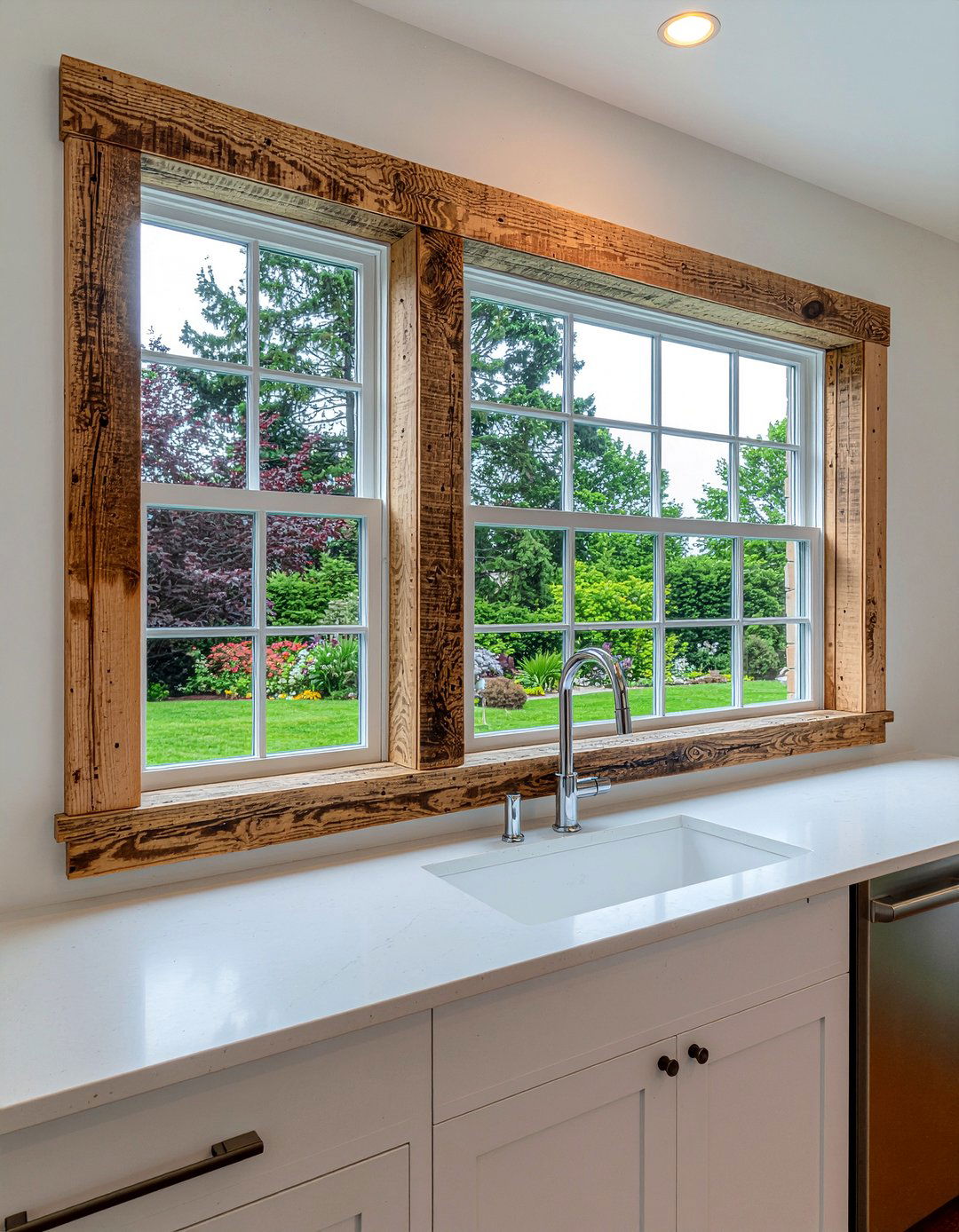 Reclaimed wood window trim - 30 reclaimed wood kitchen ideas