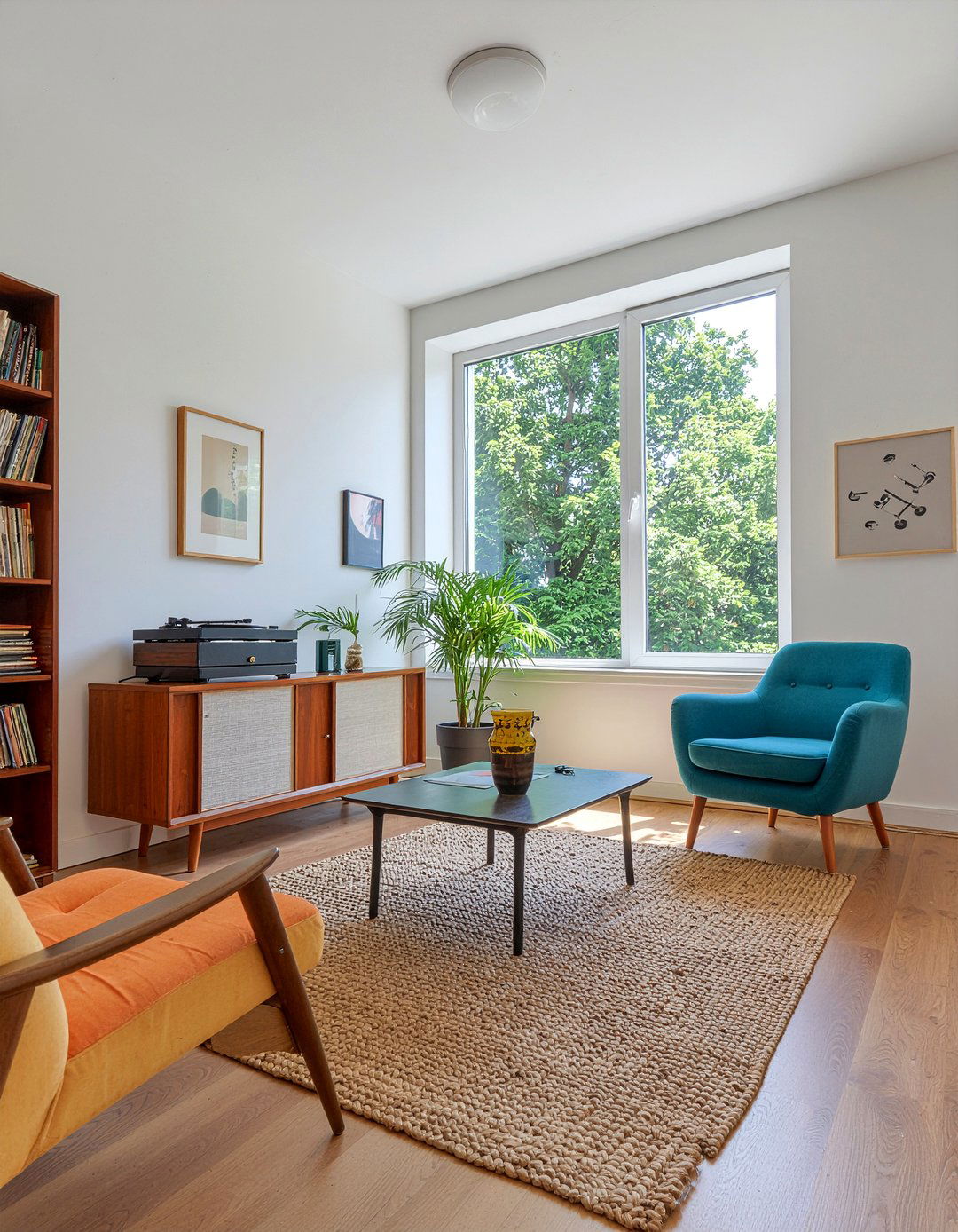 Record Player Living Room - 30 living room vintage furniture ideas