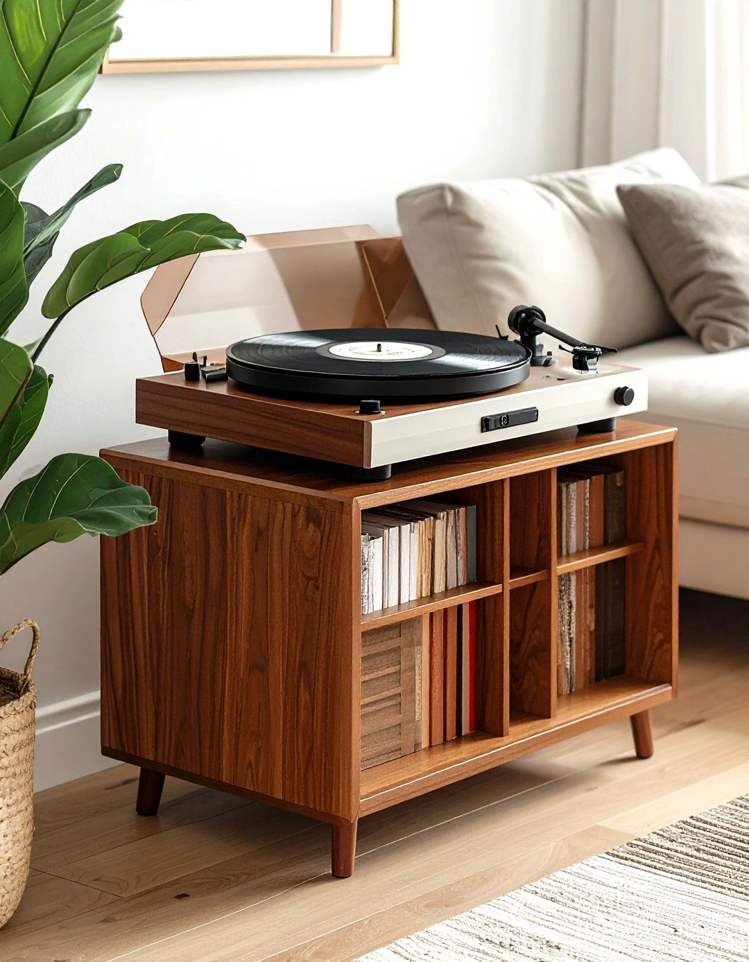 Record player stand - 30 mid-century modern decor ideas