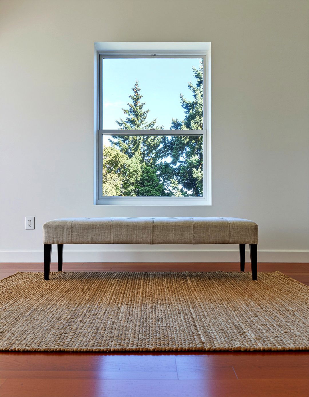 Rectangular Fabric Bench - 30 living room footstool ideas