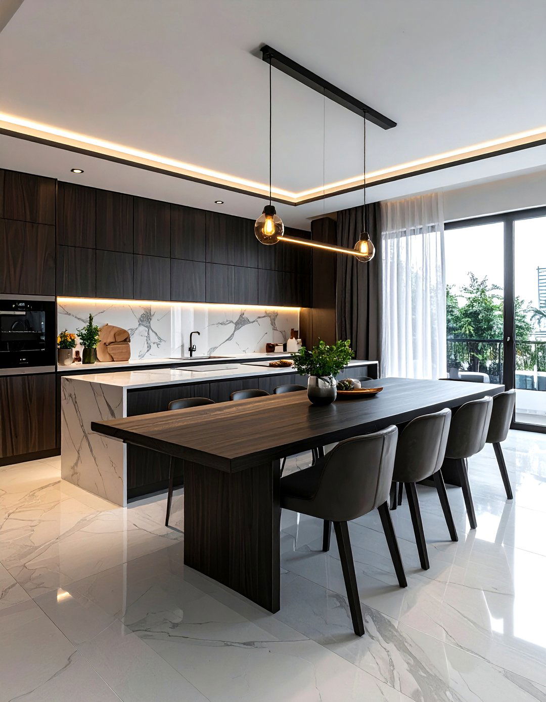 Rectangular Kitchen Dining Table - 30 dining room kitchen combo ideas