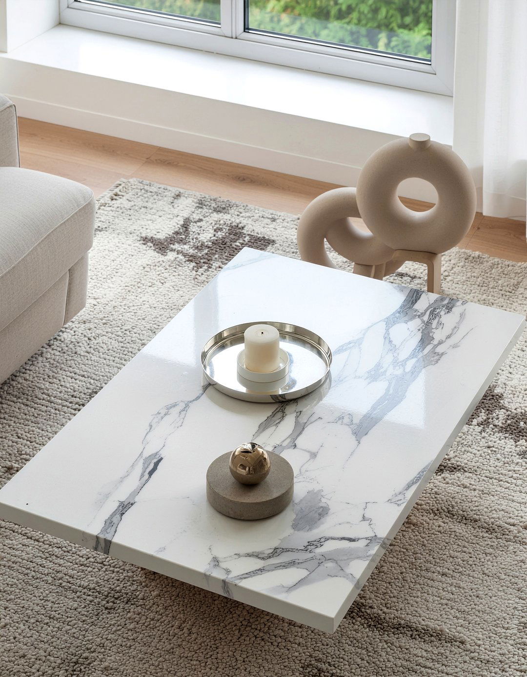 Rectangular Marble Coffee Table - 30 living room coffee tables