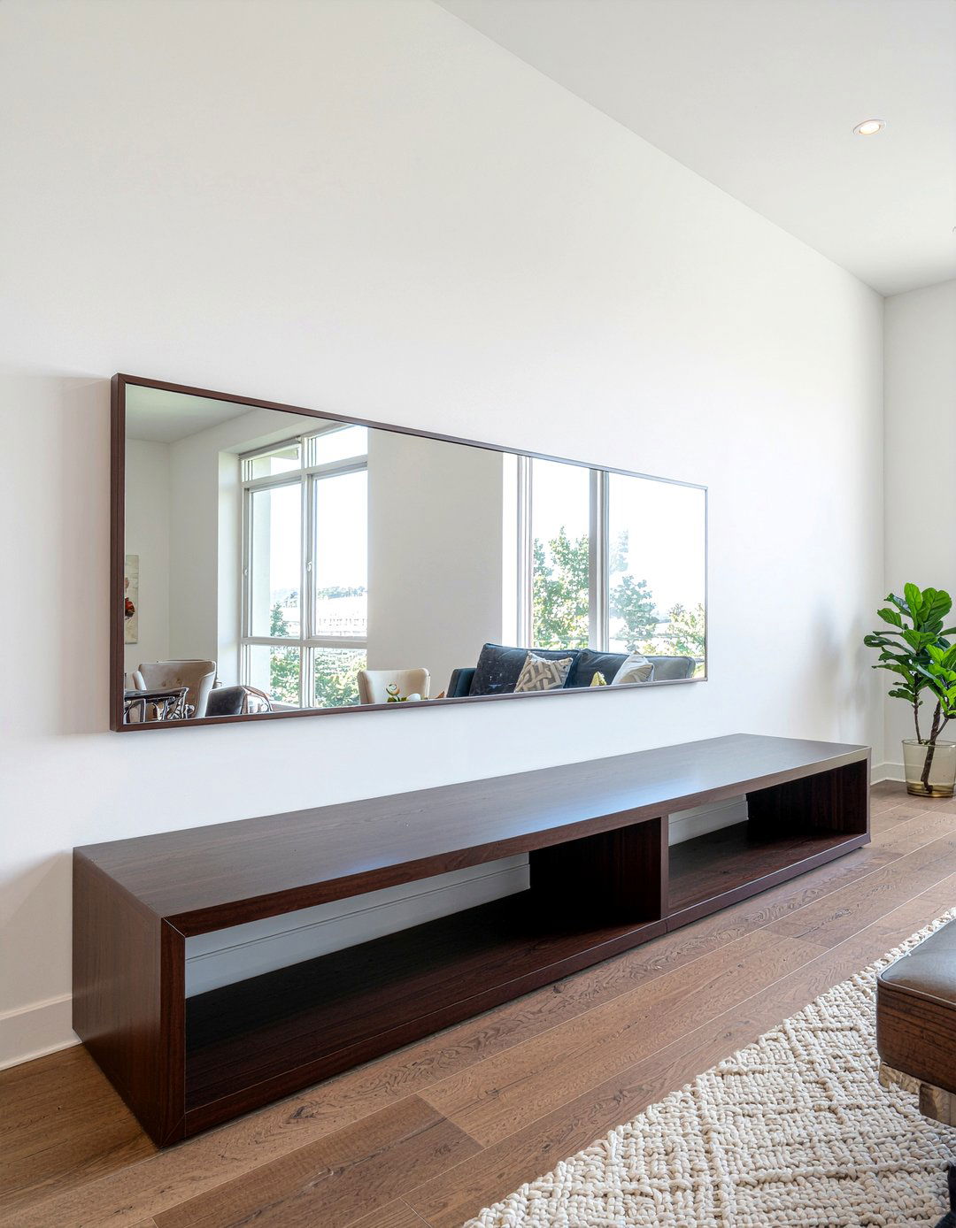 Rectangular Mirror Horizontal - 30 living room mirror placement ideas