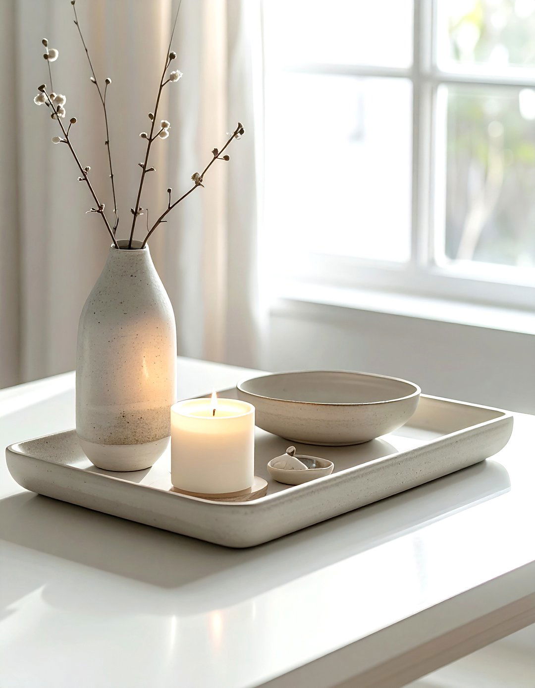 Rectangular Tray Arrangement - 30 coffee table tray styling ideas