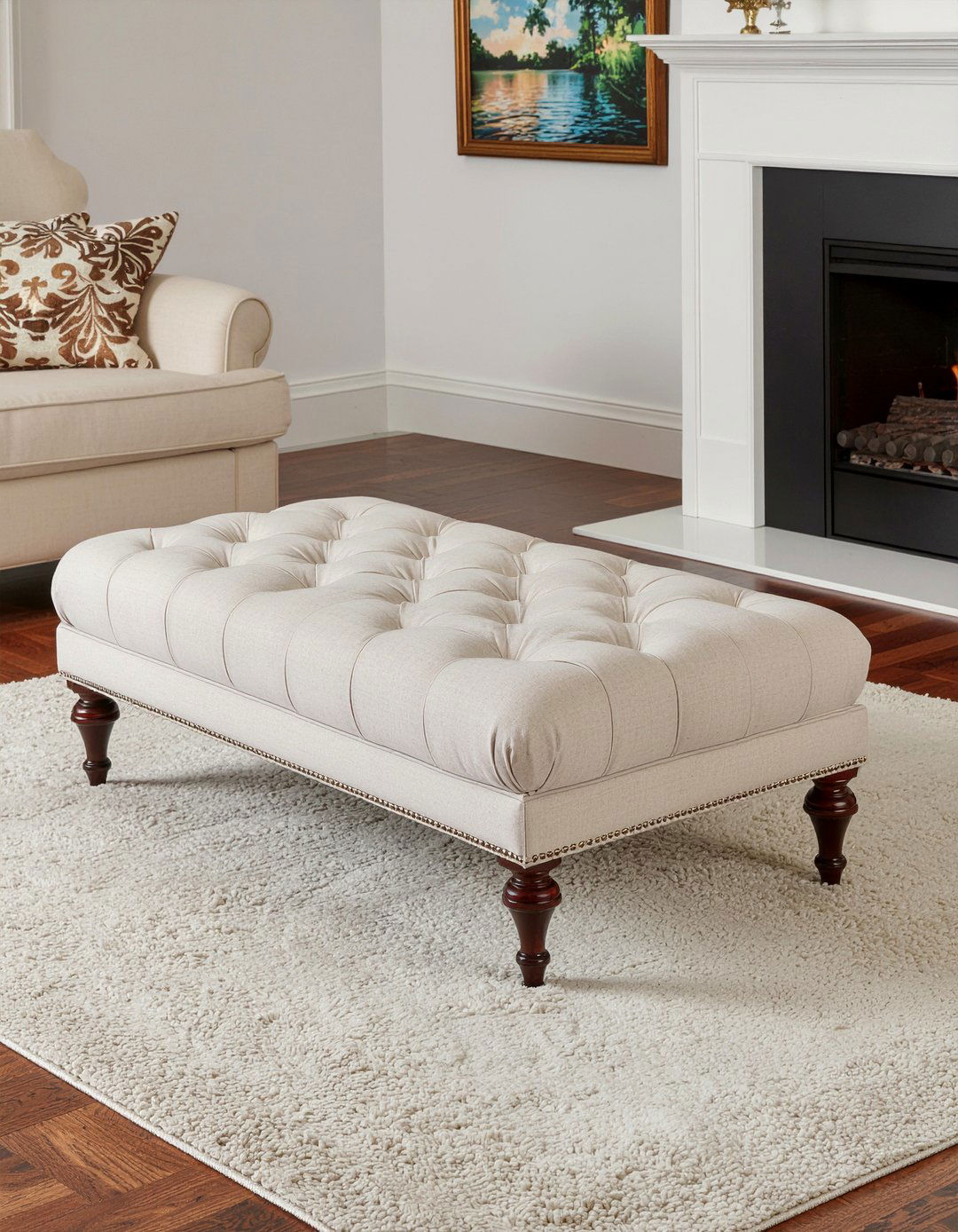 Rectangular Tufted Storage Ottoman - 30 living room storage ottoman ideas