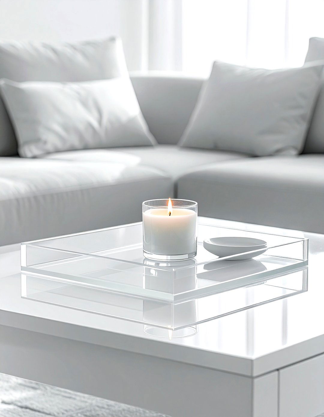 Rectangular acrylic tray - 30 coffee table decor ideas