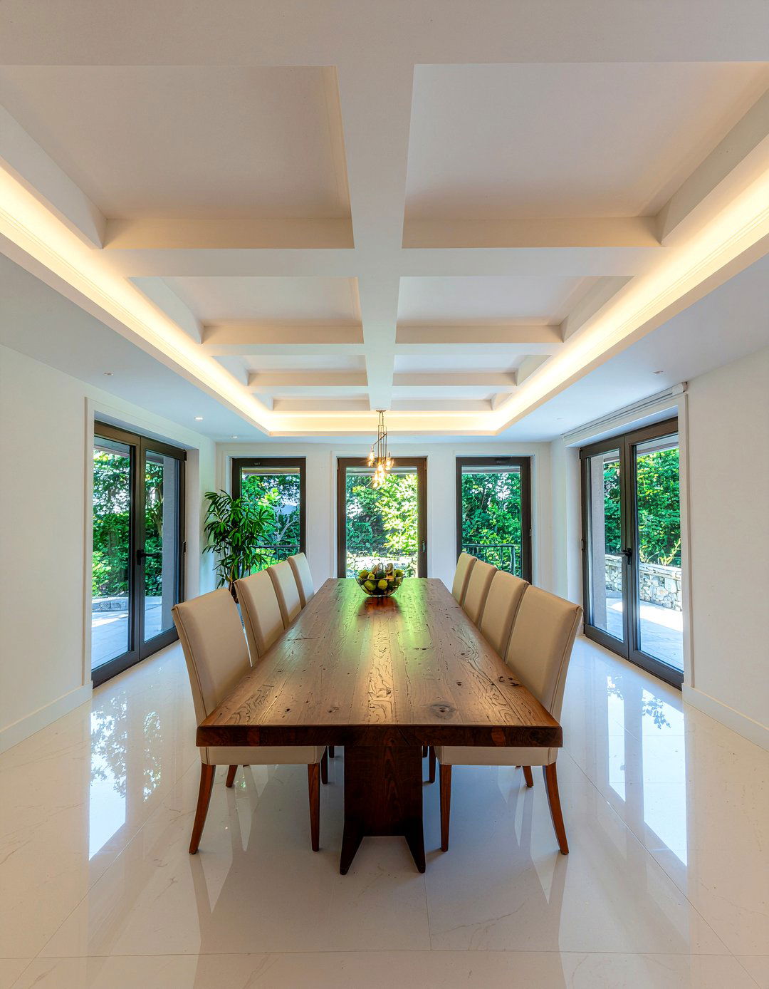 Rectangular coffered ceiling - 30 dining room coffered ceiling ideas