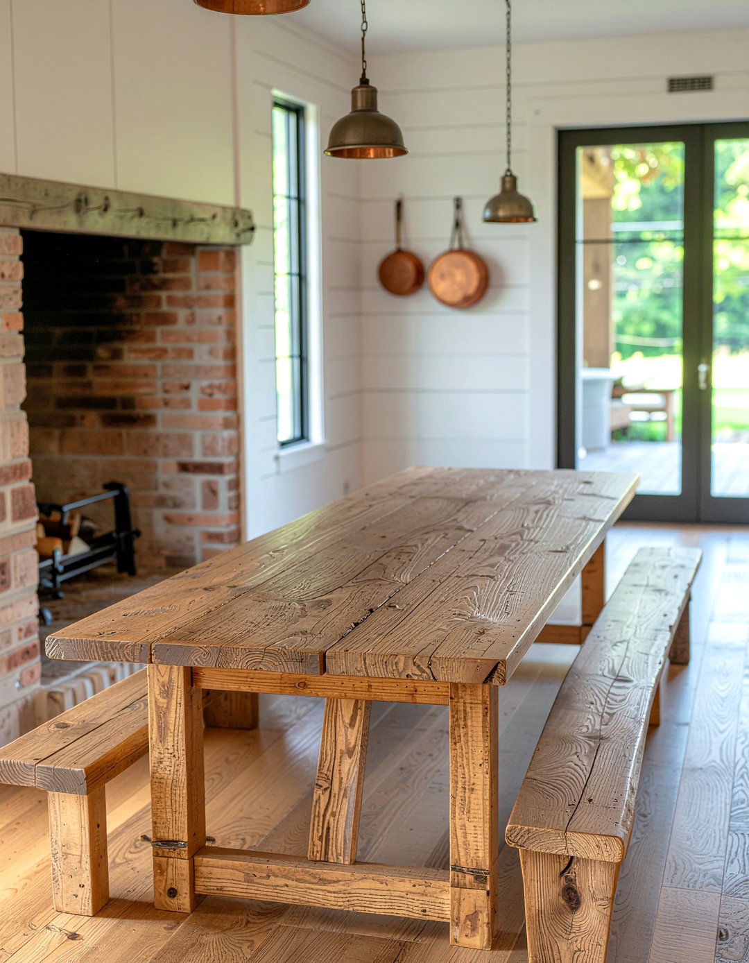Rectangular farmhouse oak table - 30 oak dining table ideas