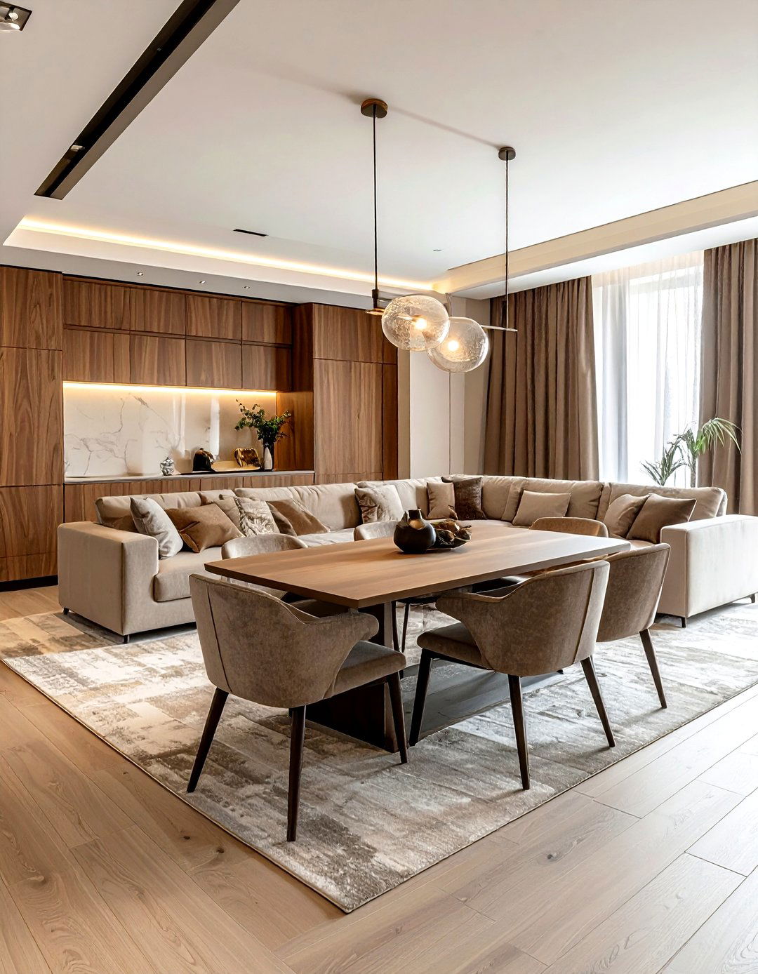 Rectangular living dining room - 30 living room with dining area ideas