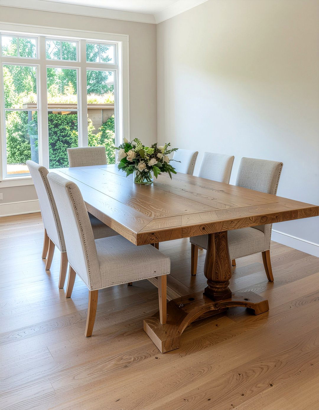 Rectangular trestle table with stow leaf - 30 expandable dining room ideas