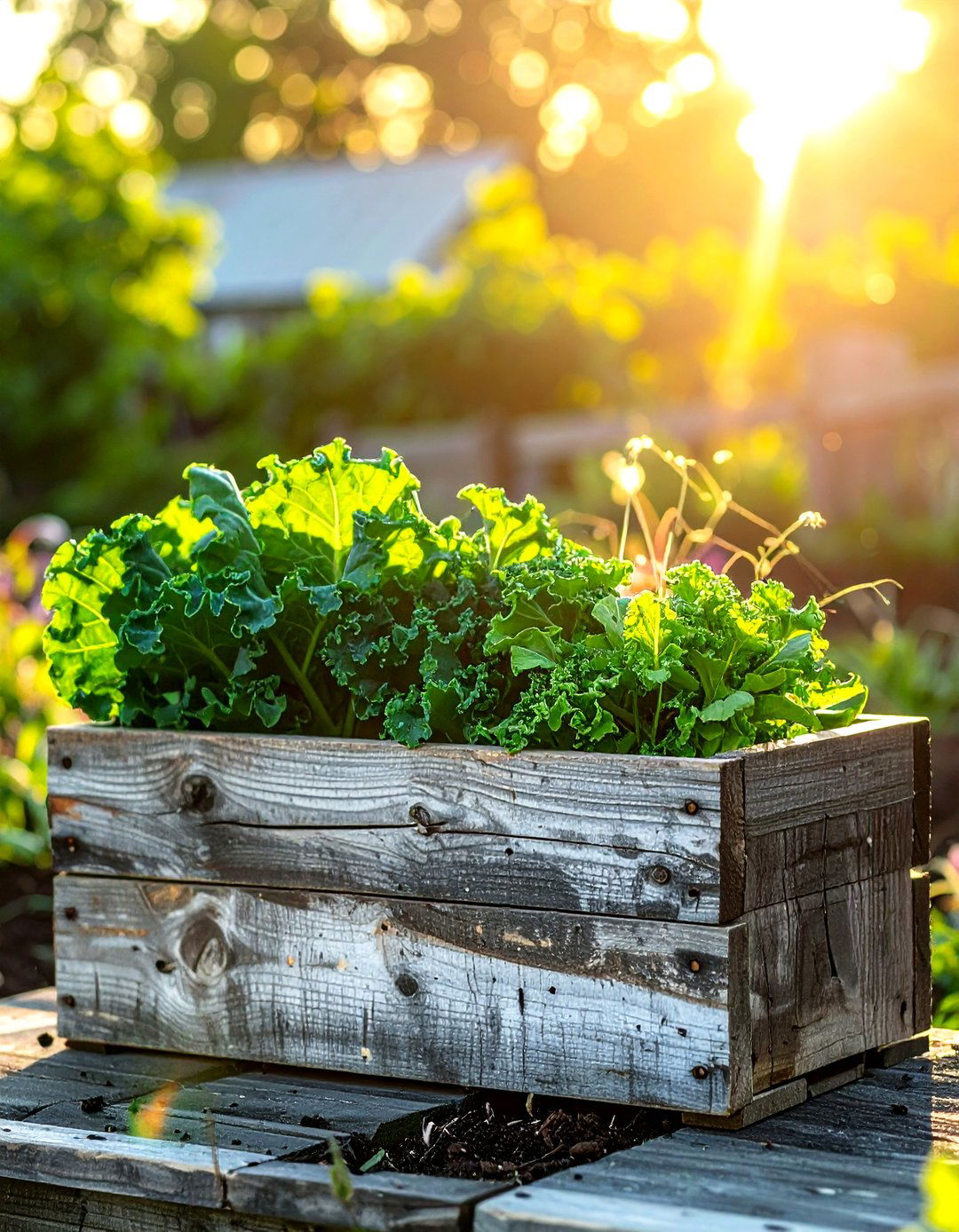 Recycled Wood Planter Box - 30 decorative planter ideas