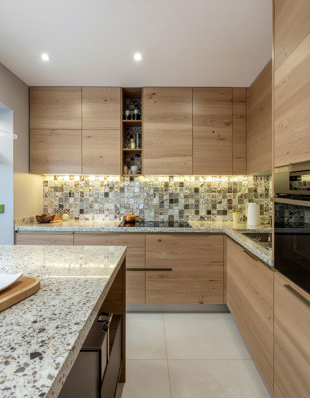 Recycled glass mosaic - 30 mosaic tile kitchen backsplash ideas