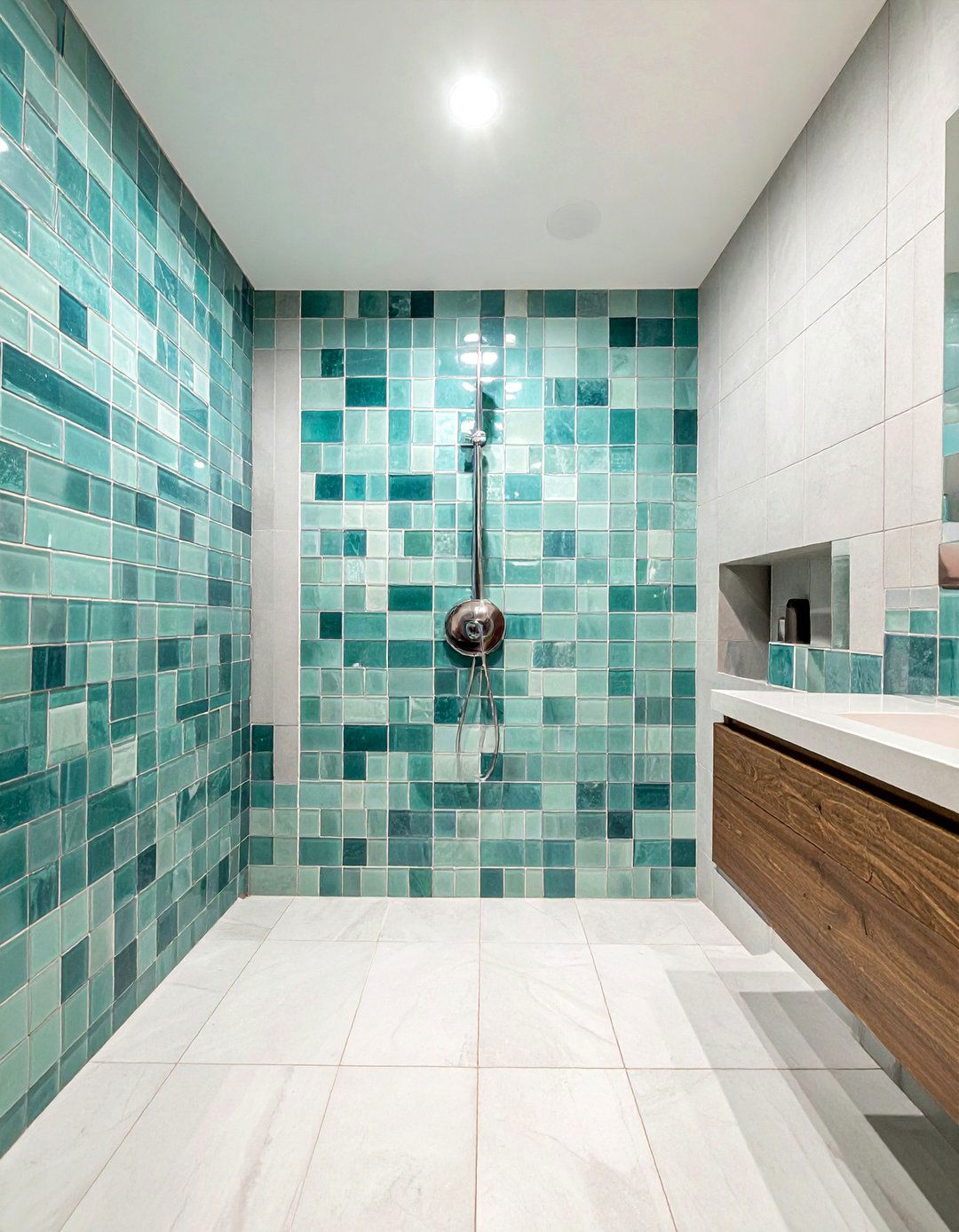 Recycled glass tile - 30 energy-efficient bathroom ideas