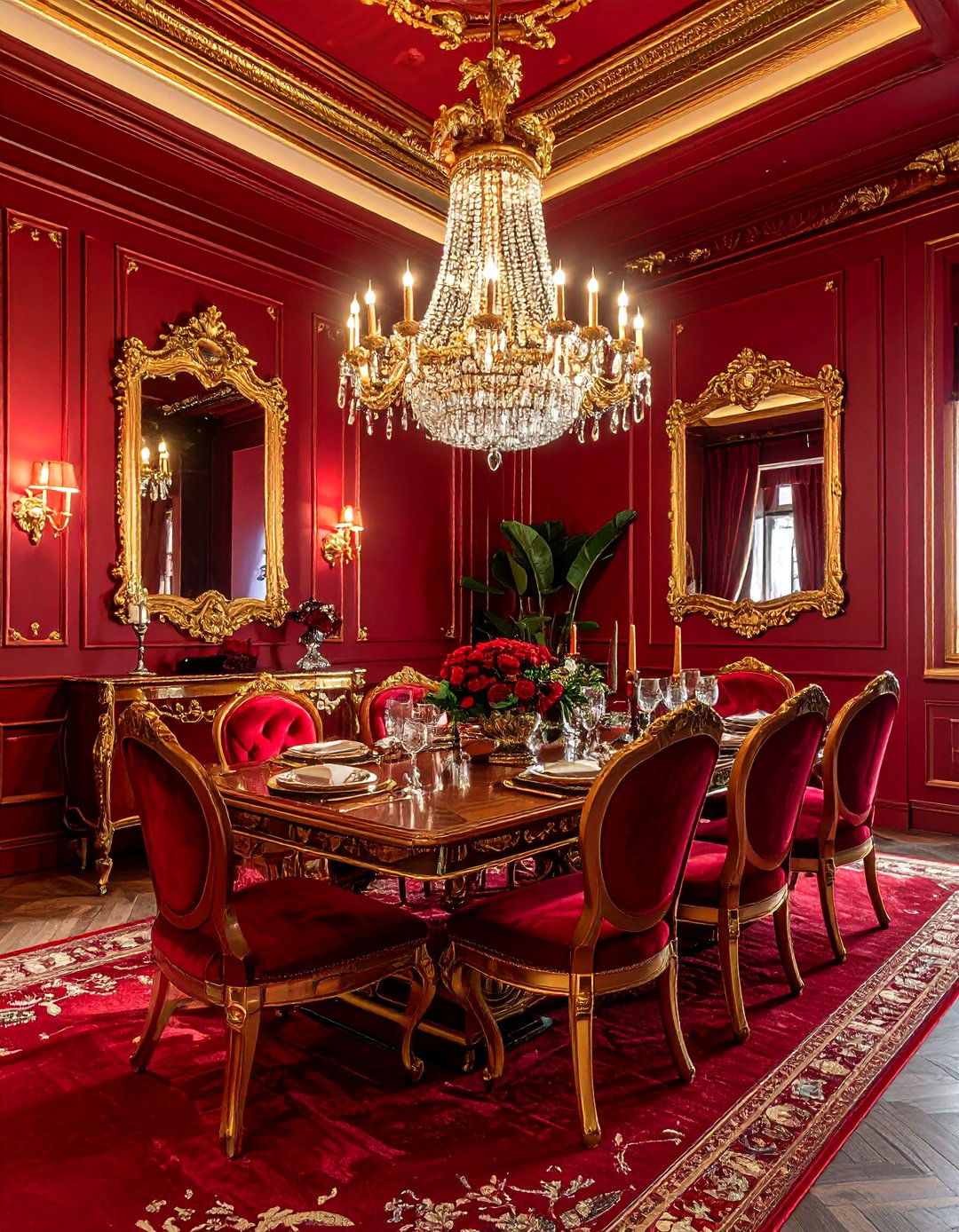 Red And Gold Dining Room - 30 red dining room ideas
