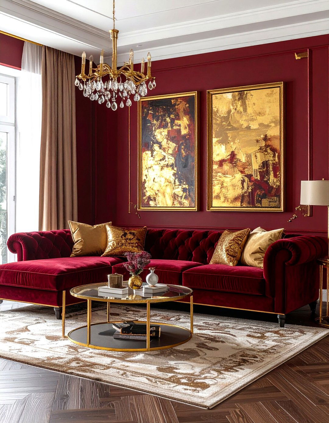 Red And Gold Living Room - 30 gold living room ideas