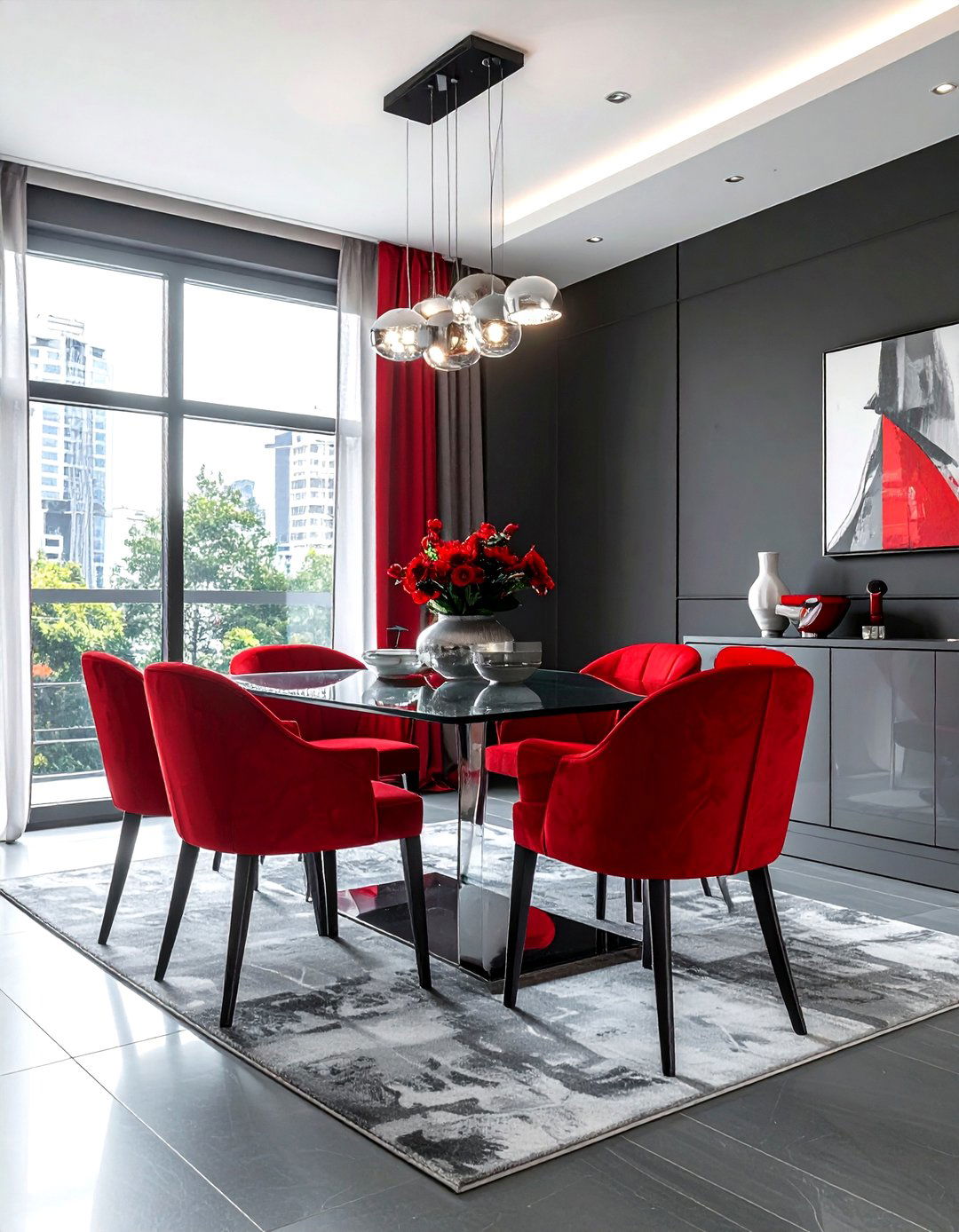 Red And Gray Dining Room - 30 red dining room ideas