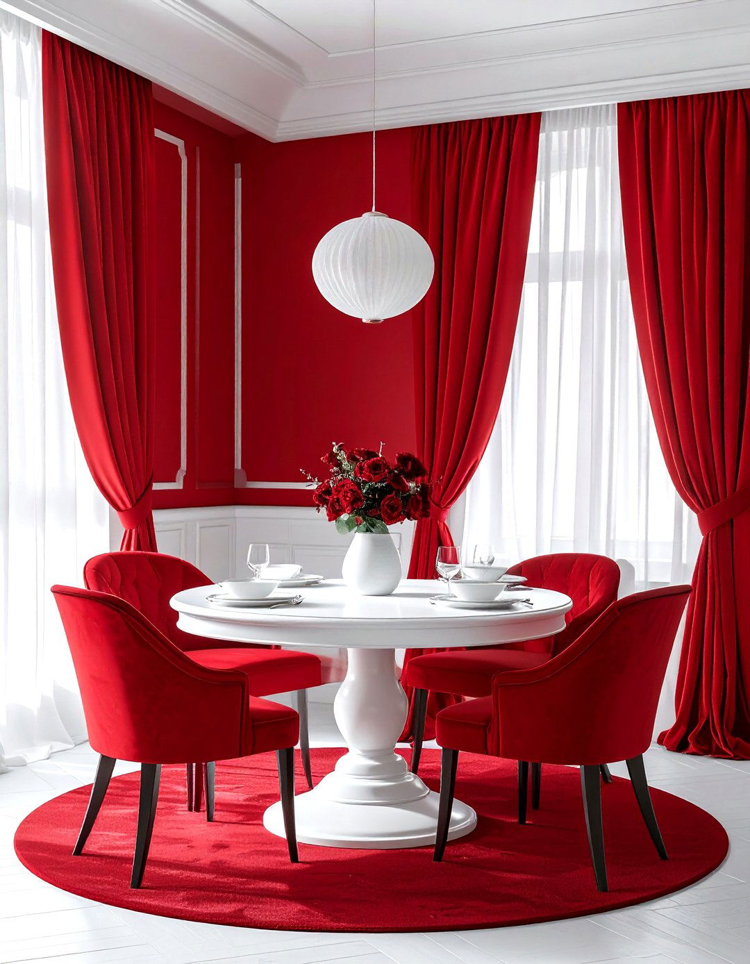 Red And White Dining Room - 30 red dining room ideas