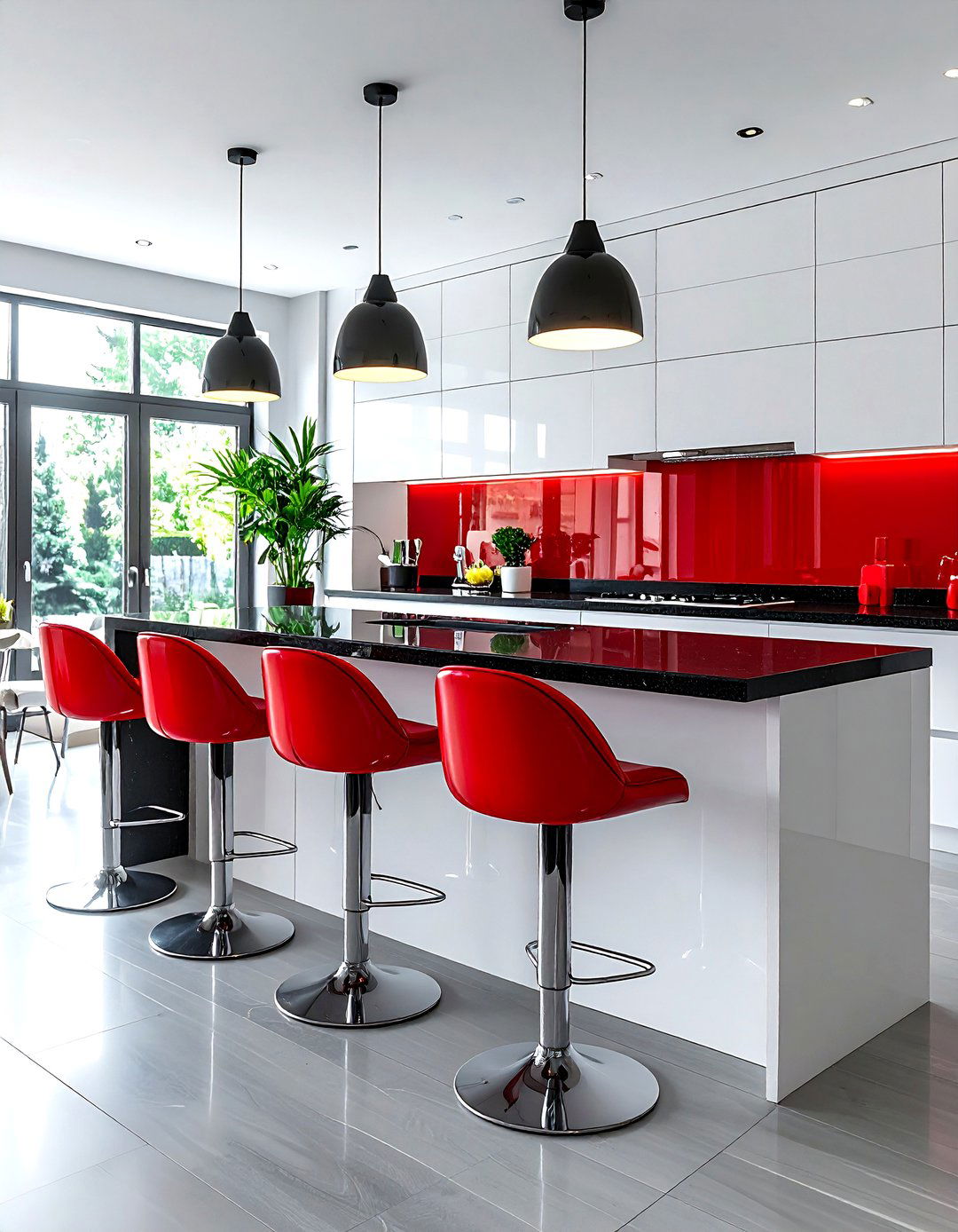 Red Bar Stools - 30 red decor ideas