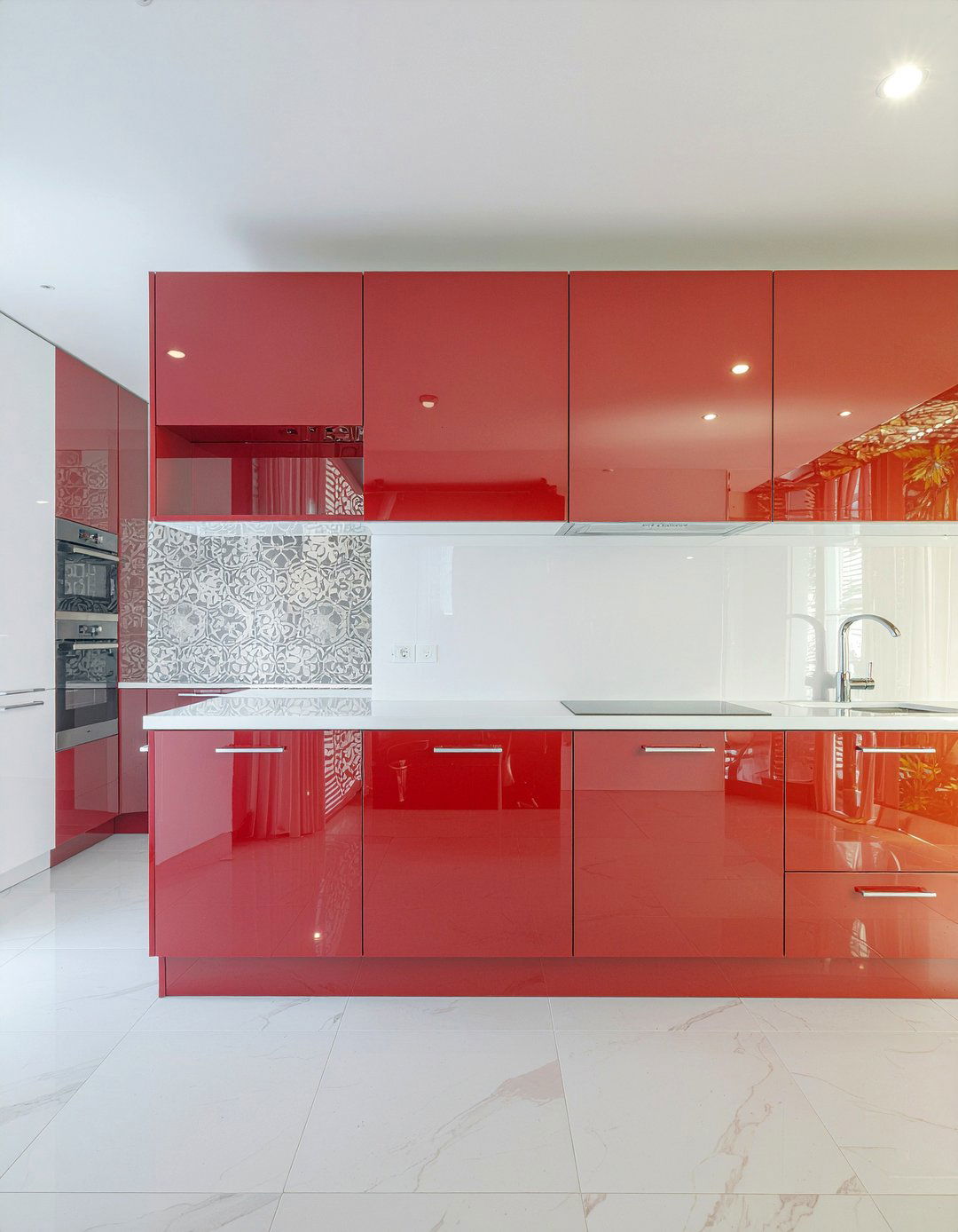 Red Base Cabinets - 30 red kitchen ideas