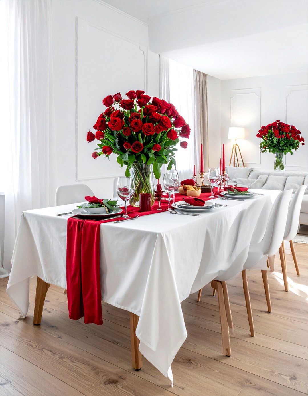 Red Floral Arrangement - 30 red decor ideas