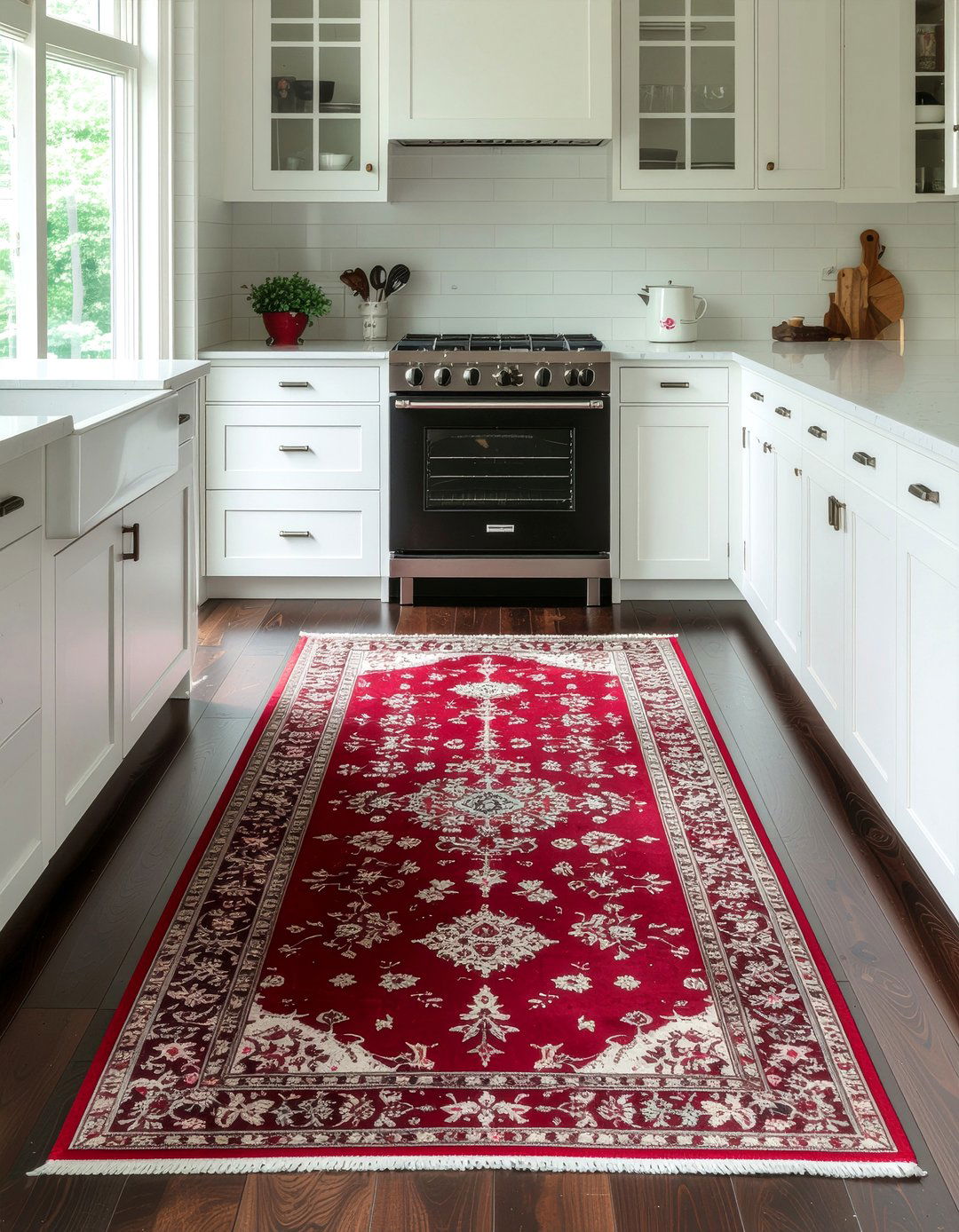 Red Kitchen Rug - 30 red kitchen ideas