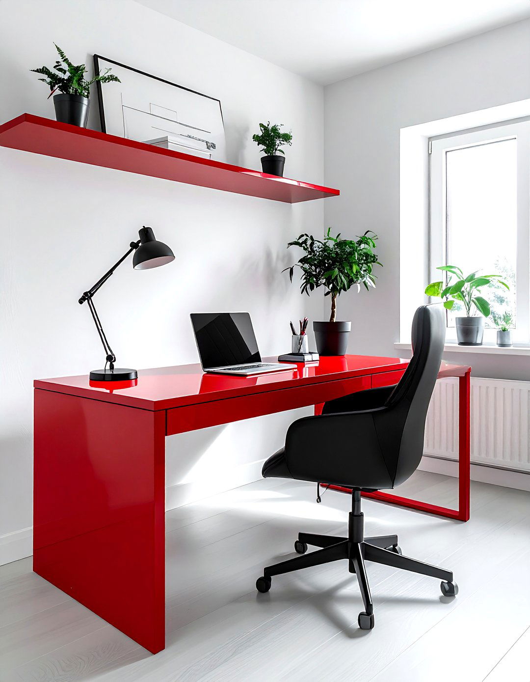 Red Office Desk - 30 red decor ideas