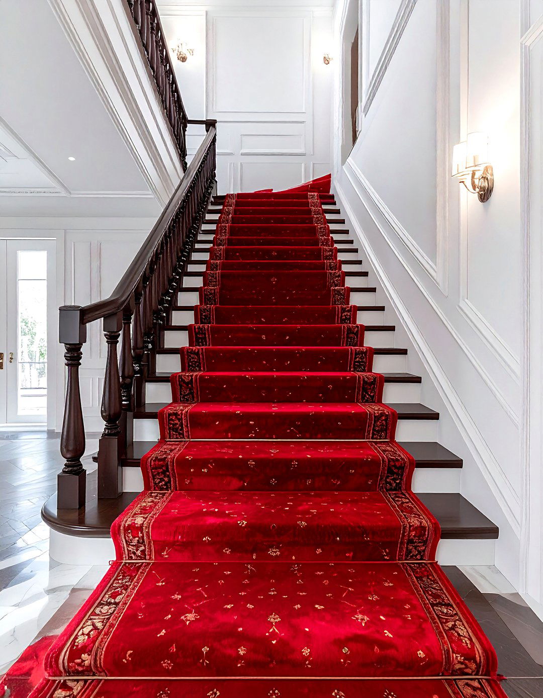 Red Stair Runner - 30 red decor ideas